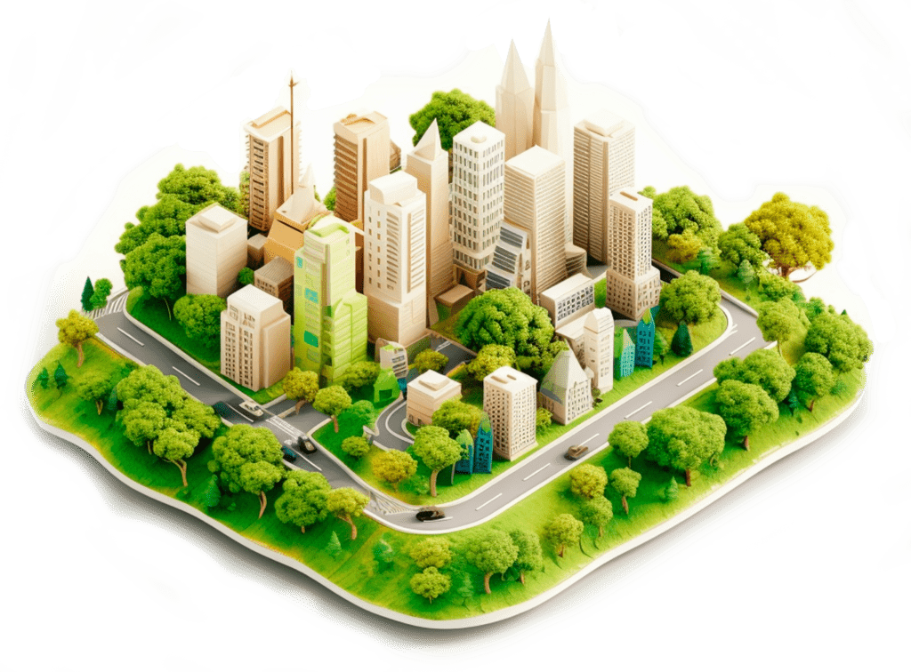vecteezy isometrica ciudad concepto con edificios carreteras y 28858170 1
