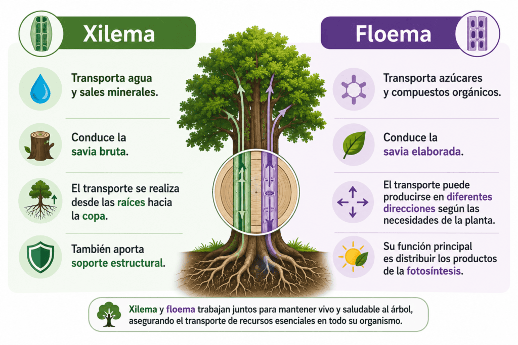Diferencia entre Xilema y Floema